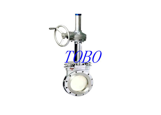 Cerámica neumática de alta temperatura de TOBO apagada 3 válvula de compuerta de cuchilla Dn100 de 5 pulgadas