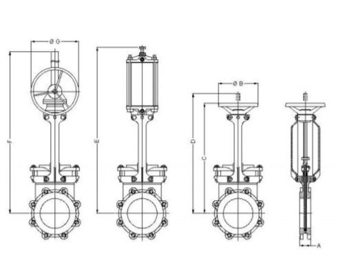 Fabrica de alta calidad de acero inoxidable manual de cuchillo válvula de puerta para el tratamiento del agua