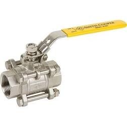 Vávula de bola de cobre amarillo del gas del hilo femenino de dos piezas con la manija larga del acero inoxidable