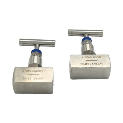 Válvula de aguja química de ángulo recto del control de flujo de la acción hexagonal de alta presión de la barra