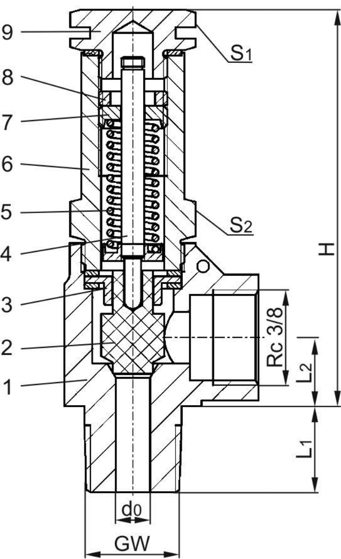 Válvula de seguridad de tipos del ángulo, válvulas 351 de una seguridad criogénicas de CF8M DN25 PN63 0