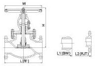 Tipo DN125 PN40 del reborde de válvula de globo del acero de molde para el vapor y el gas 5 del aceite