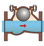 Válvula de control dúctil de bola del hierro de GGG 40,3 con dos pedazos ensanchados 1