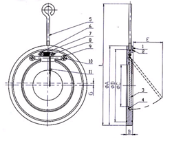 Solo tipo de la oblea de la válvula de control del disco de CF8 PN40 SUS304 para el petróleo o el vapor 6